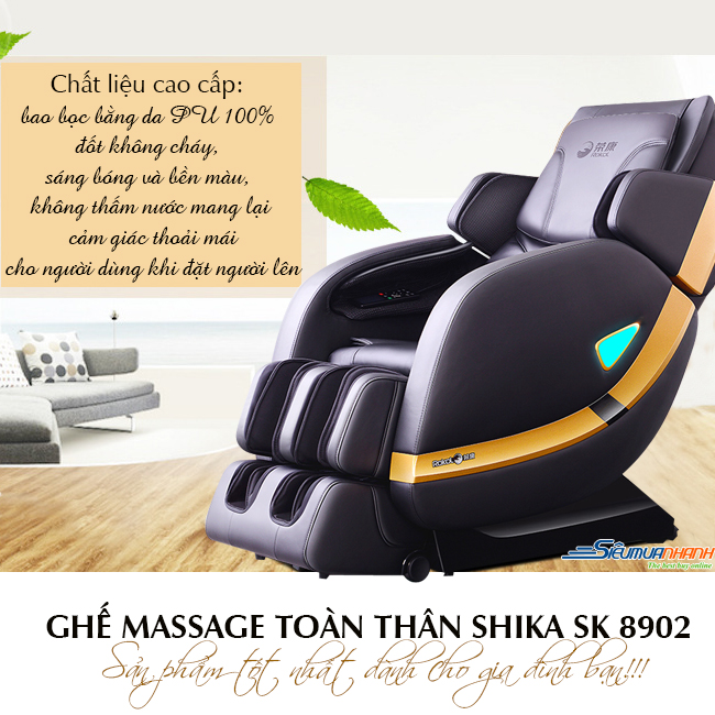 Ghế massage toàn thân cao cấp Shika SK-8902
